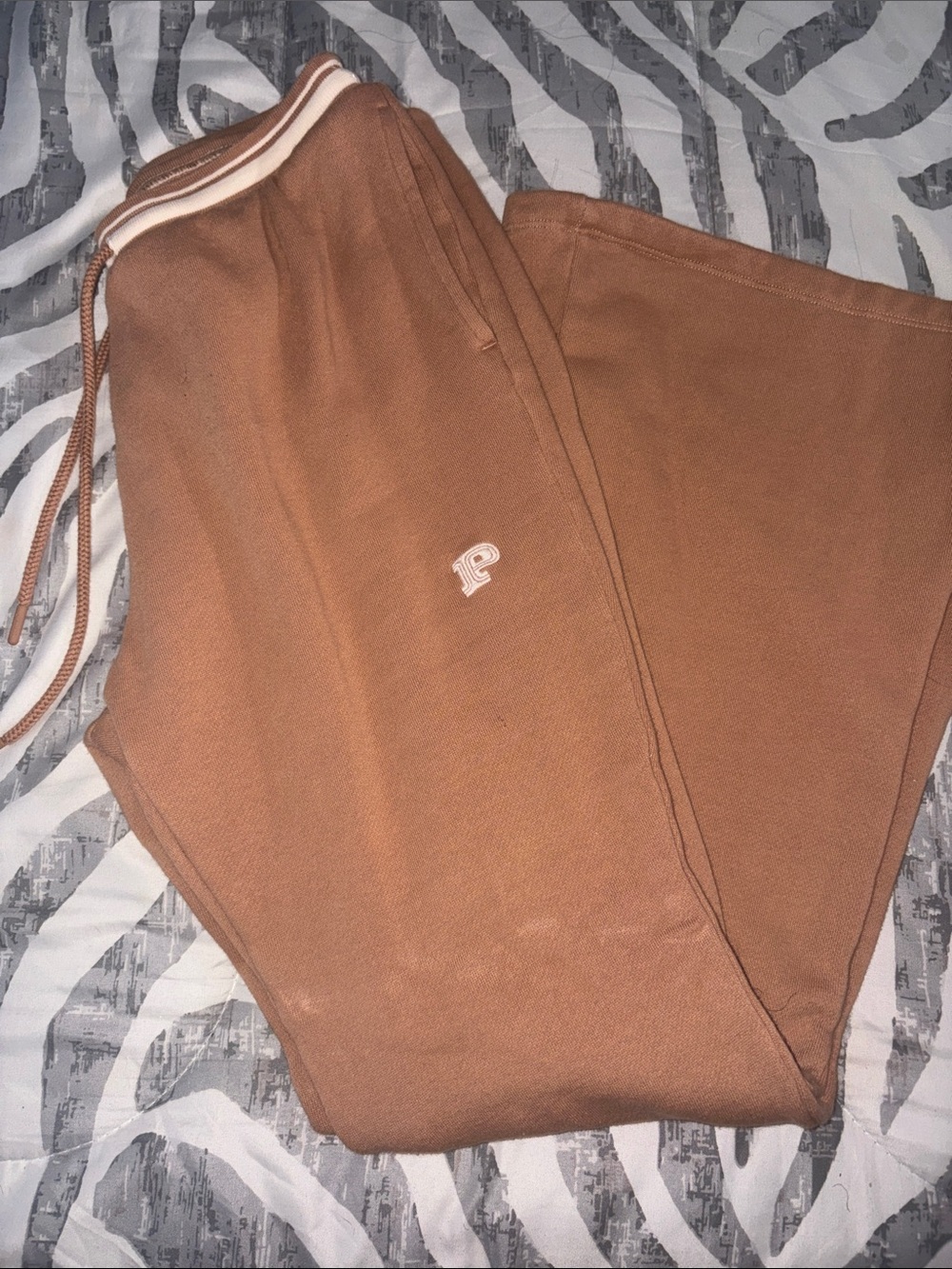 PINK Victoria's Secret Rust Brown Track Pants with Contrast Drawstring